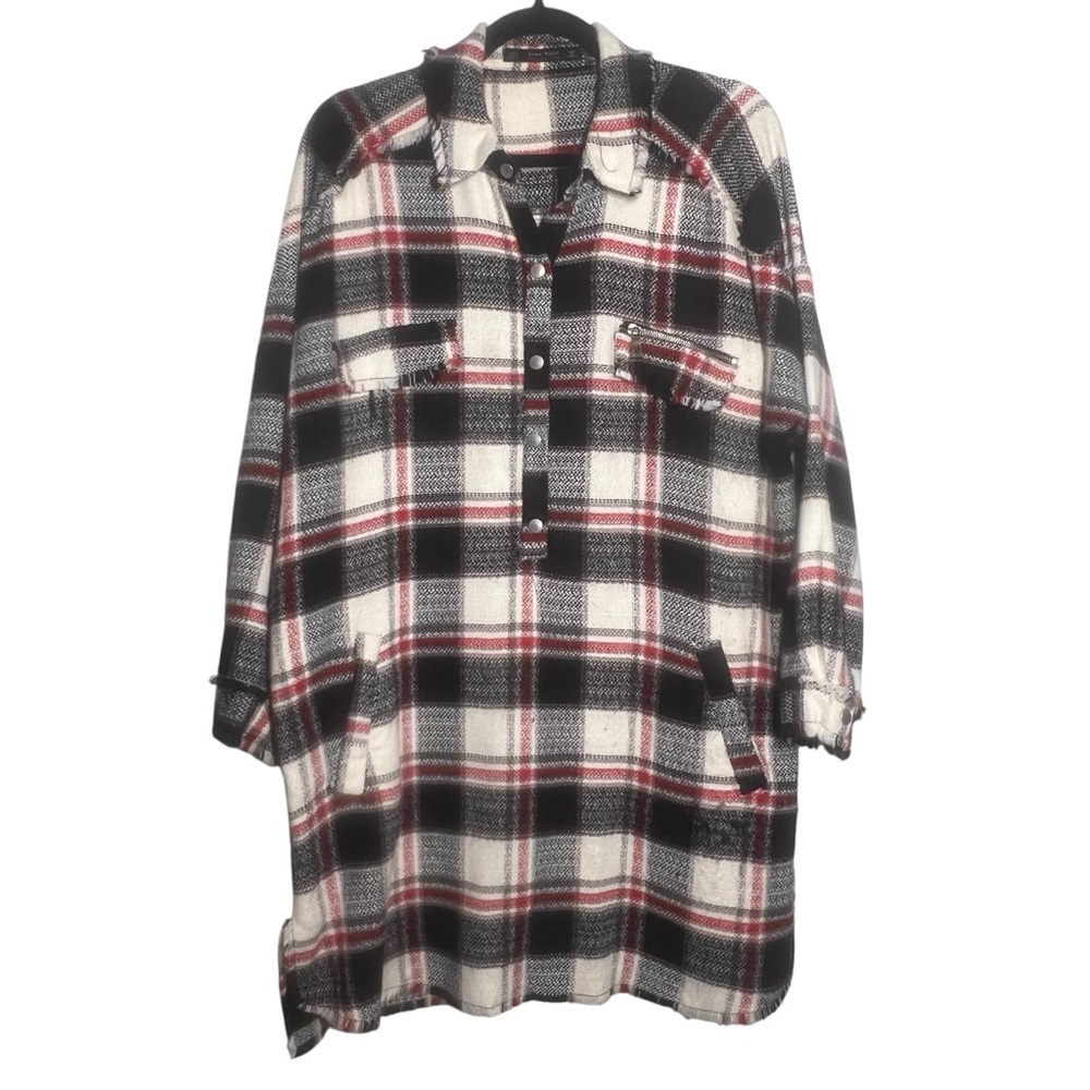 Zara Black and White Plaid Mini Dress